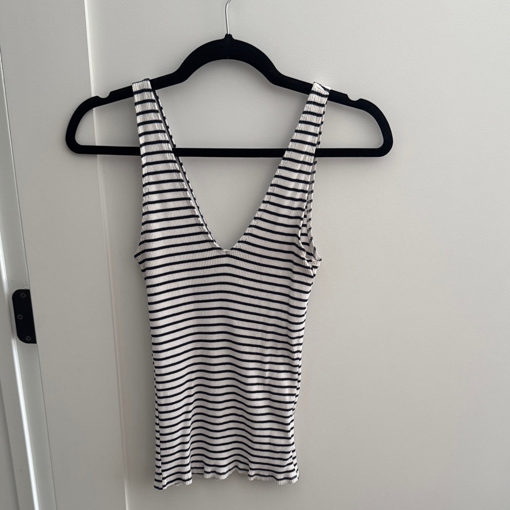 Striped V-Neck Tank